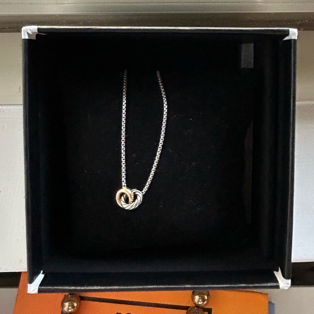 David Yurman Silver Necklace with Interlocking Rings